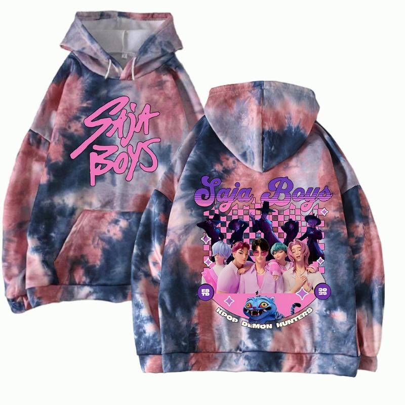 Anime Kpop Cazador de Demonios Moda Sudadera con Capucha para Mujer Sudadera Anime Harajuku Jersey Tops para Niños Ropa de Calle