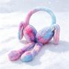 Kinder Kunstfell Hasenohren Ohrenschützer, Flauschige Farbverlauf Ohrenwärmer mit Beweglichen Hasenohren, Weiche Winter-Ohrenschützer für Mädchen