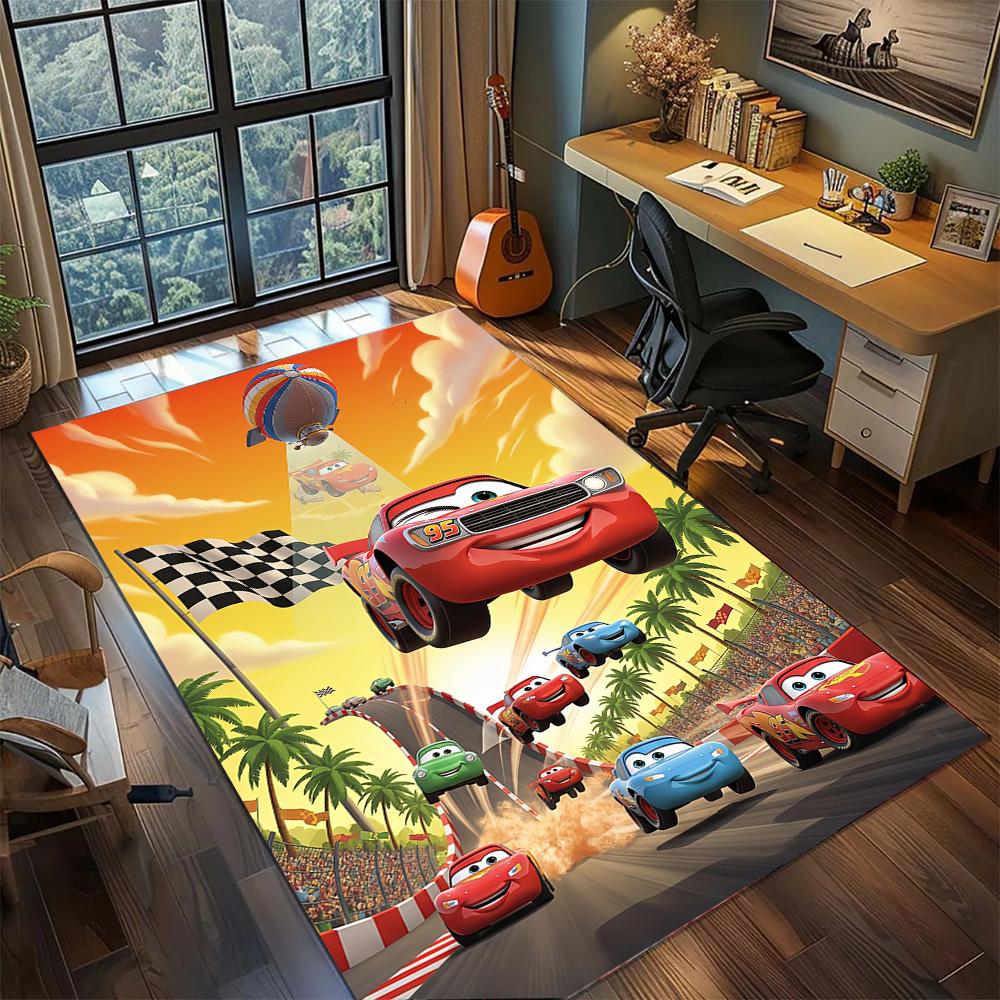 

Cool Retro Cars Lightning McQueen Rug Carpet Large Area Rug Non Slip Washable Floor Mat Gamer Room Bedroom Home Decor 60x90cm
