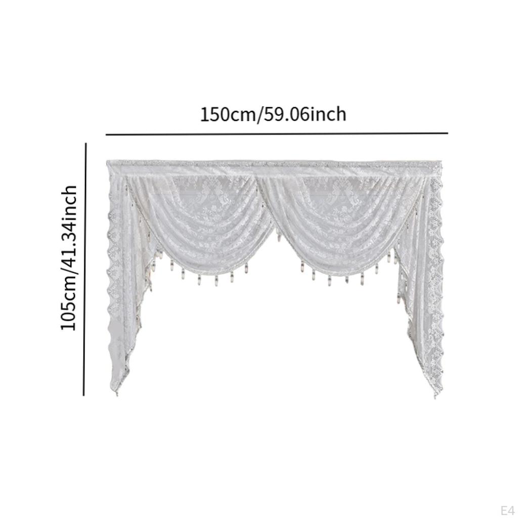 Waterfall Window Valance , Home Decoration, Breathable Soft Swag Vintage Design for Bedroom