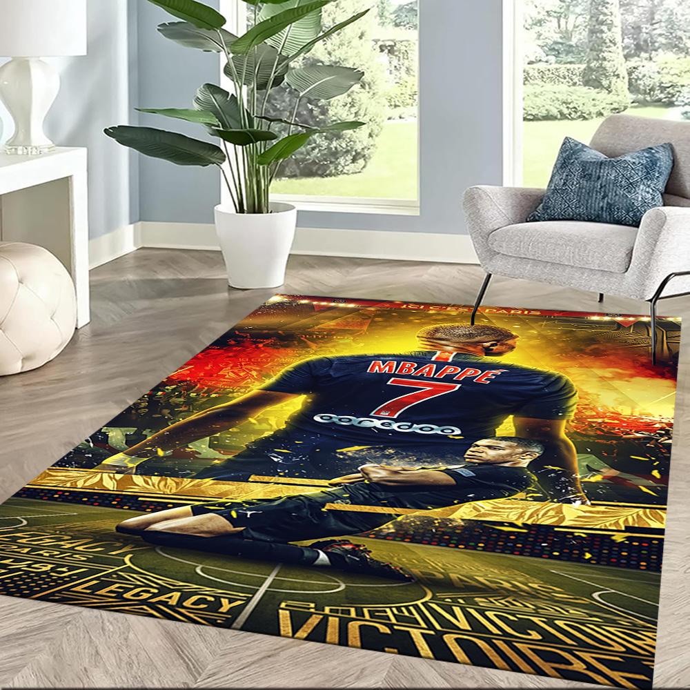Mbappe 121 Floor Rug Office Rug Suitable for Decorate Room Living Rooms Kitchen Game Room Antislip Carpet Office Home Decor