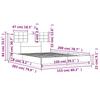 Bed Frame with Headboard and LED Lights Grey Sonoma 150x200 cm