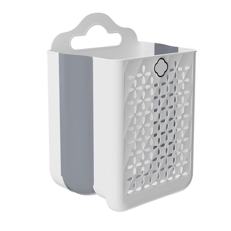 Foldable Wall-Mounted Laundry Basket: Punch-Free, Multifunctional, Large Capacity Storage Bucket for Bathroom.
