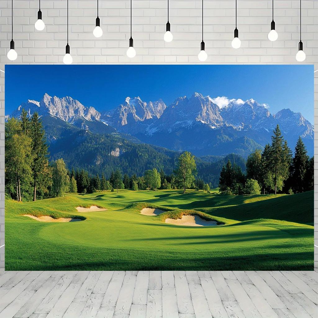 1pc golf course polyester backscreen banner - Multi-functional home decoration, wedding, birthday, anniversary