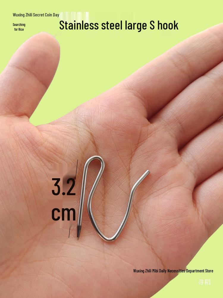 Stainless Steel Pointed Curtain S-Hook Fabric Hook
