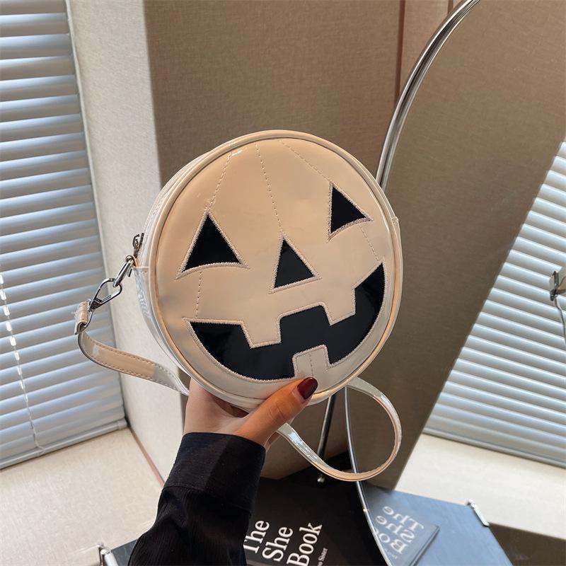 Bolsa Transversal de Abóbora de Desenho Animado - Bolsa de Ombro Divertida de Halloween para Mulheres