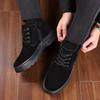 Winter New Men's Cotton Shoes, Genuine Leather, Wool and Fur Integrated Warm Casual High-top Boots, Anti-velvet Cowhide Men's Shoes