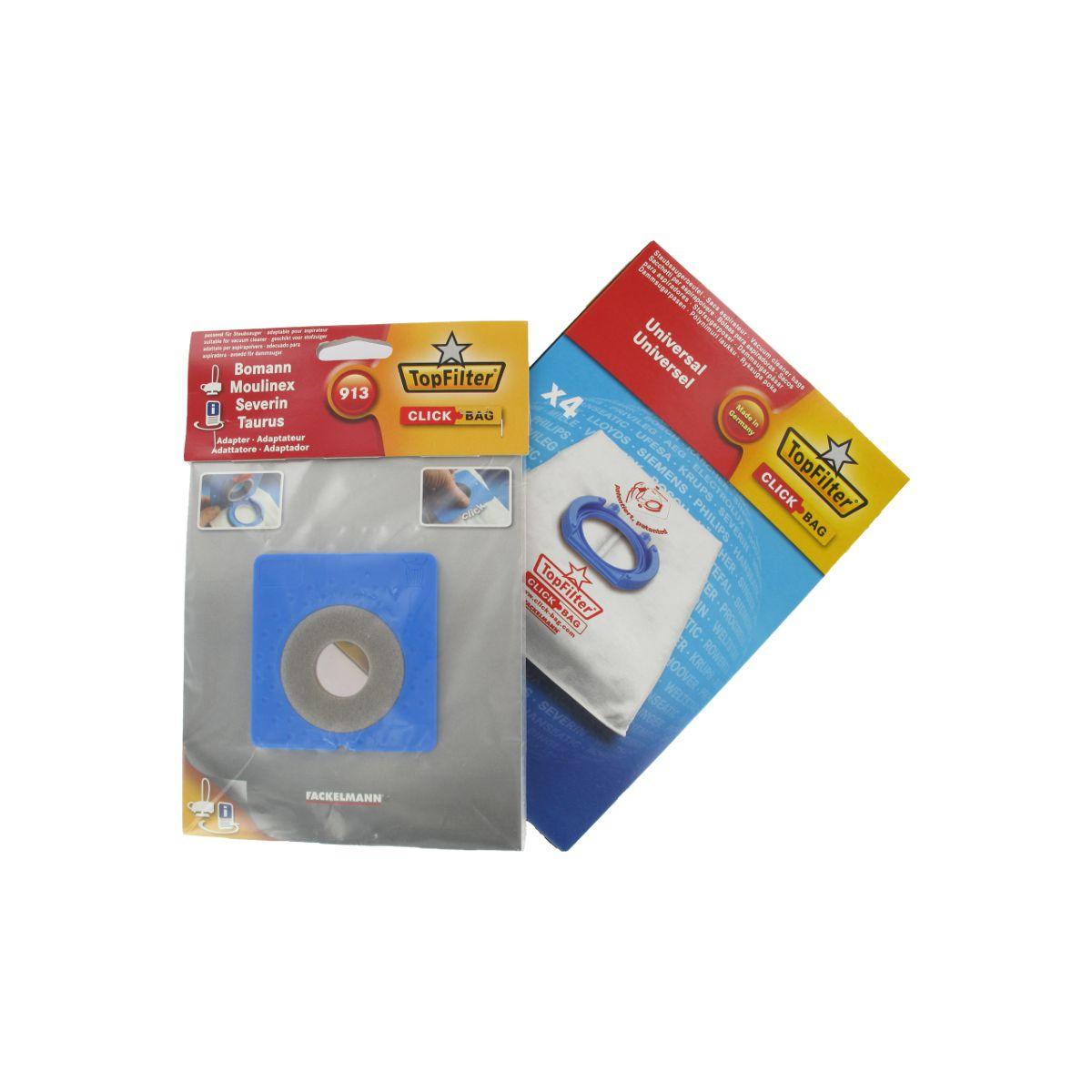 

Коробка из 4 универсальных вакуумных мешков Top Filter с адаптером Click Bag для пылесосов