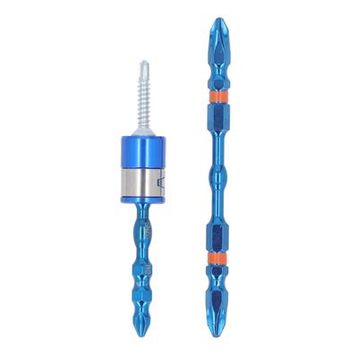 2 Pièces Embouts de Tournevis Double Extrémité 14 Aimantés Forts Tête Cruciforme pour Perceuse Manuelle Électrique