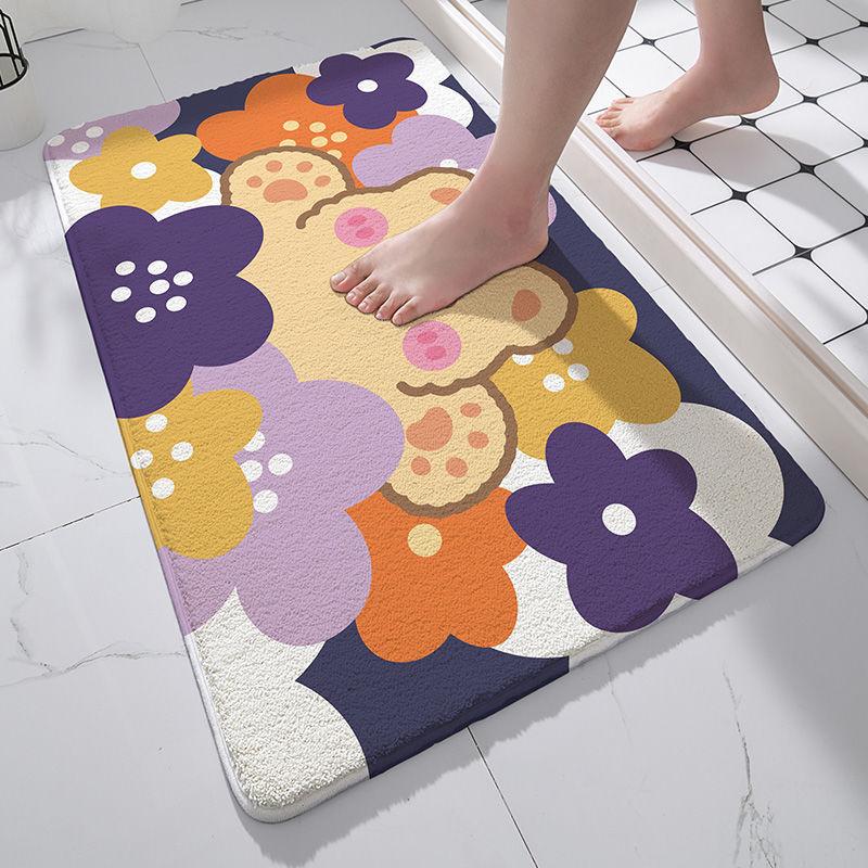 Entrance Mat Washroom Toilet Door Moisture-wicking Non-slip Pad Home Fine Bedroom Toilet Rug Durable Durable Useful