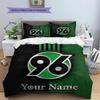 Hannover 96 Bettwäsche mit individuellem Namensmuster, Steppdecken-Set, Bettbezug, Kissenbezug, Heim-Geburtstagsgeschenk(1 Bettbezug + 2 Kissenbezüge, ohne Füllung)