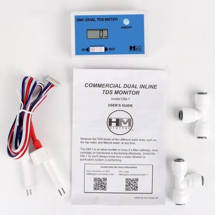 

TDS Water Quality Tester DM1/DM2 - Dual Probe Meter with HD LCD Display for Accurate Measurements синий