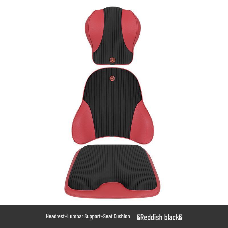 Electric Massage Lumbar Support Pillow - Memory Foam Car Seat Cushion with Remote Control.