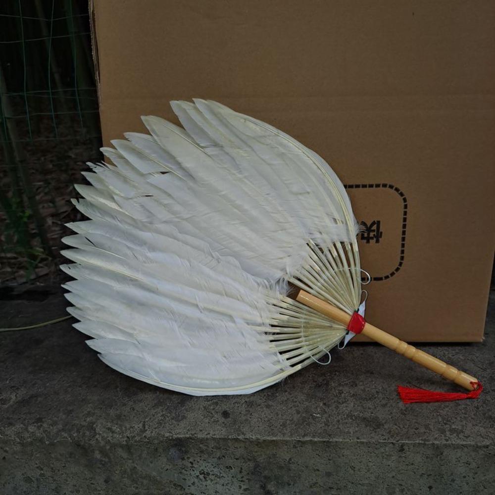 Chinese Style Hand Fan Vintage Tea Fan Decoration Accessories Goose Feather Fan  Photography Props