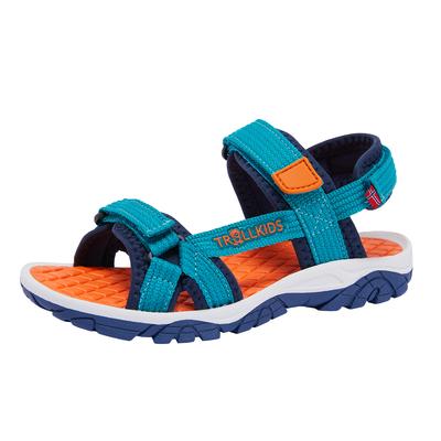 Kindersport-Sandalen für Jungen/Mädchen Trollkids Kids Oslofjord Sandale seeblau/leuchtend orange (268-190)
