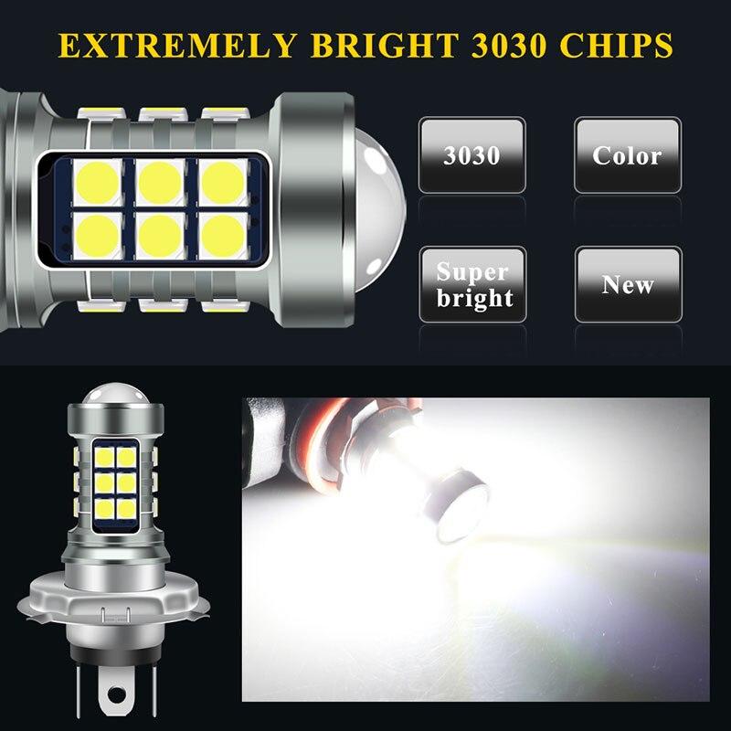 2pcs H8 H11 LED Car Fog Lamp H7 9005 HB3 9006 HB4 H9 H8 Bulbs Auto Anti Fog Lamps Car Driving Running Light DRL 12V