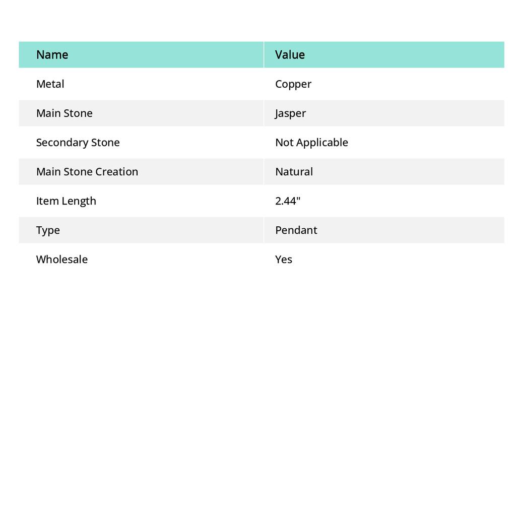 Dragon Jasper Gemstone Copper Wire Wrap Jewelry Pendant 2.44" f2V36