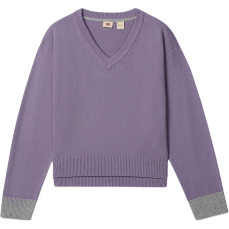 

Levis Повседневный Удобный Трикотажный Свитер с V-образным Вырезом и Цветными Блоками Женский свитер 0051S-0000 XS