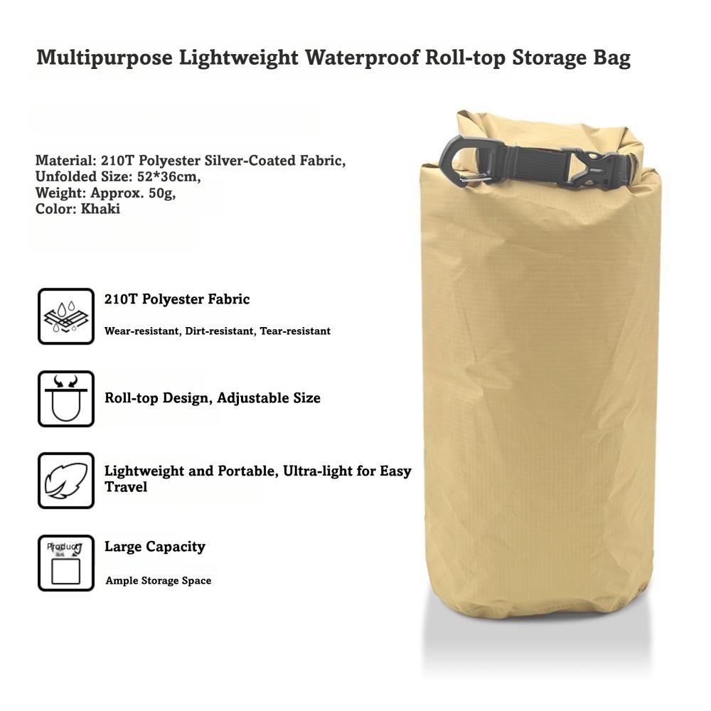 Large Capacity Waterproof Dry Bag Lightweight Waterproof Roll Top Bag Foldable Roll-Top Closure Hiking Storage Bag Canyoneering