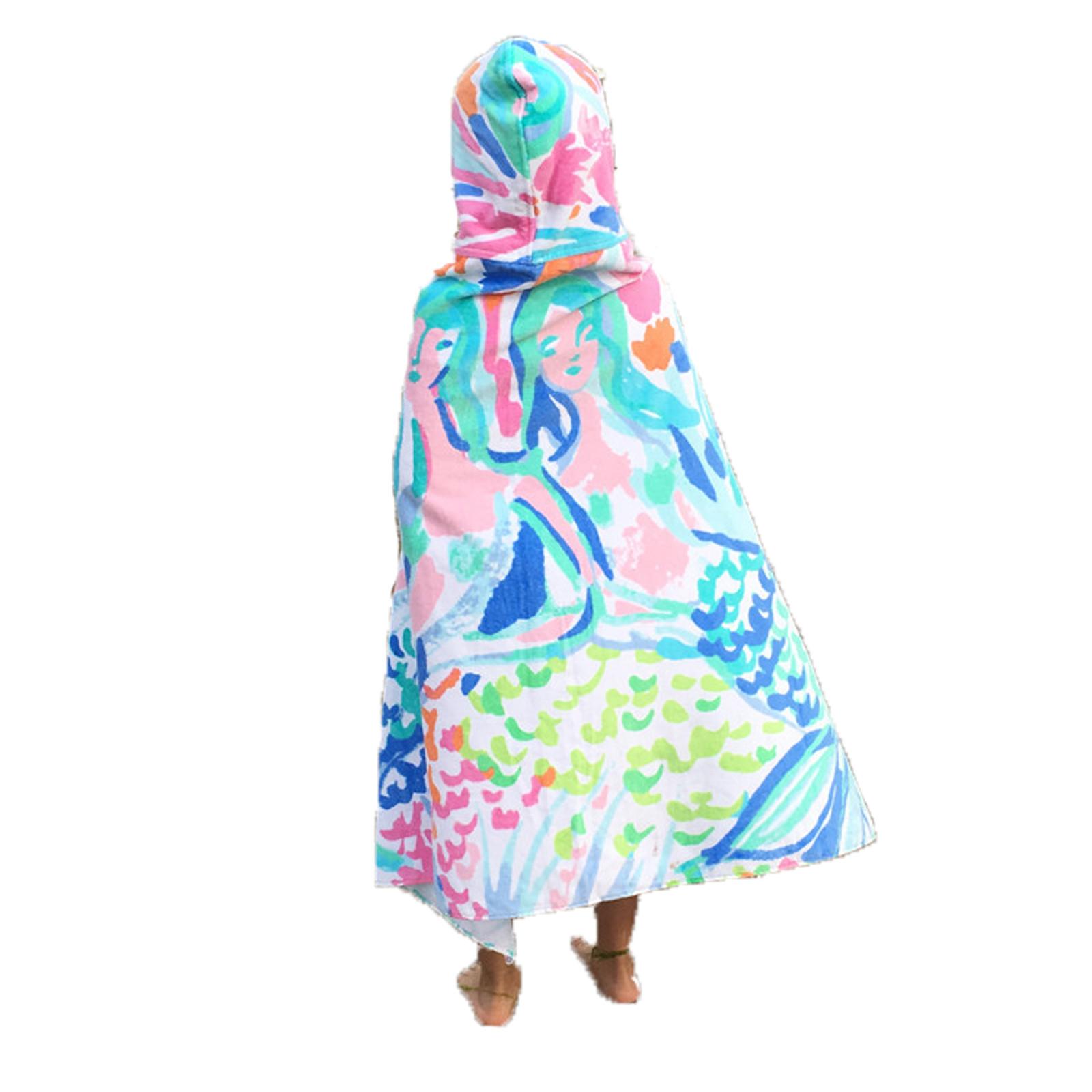 

(SU)Детское детское плавательное пляжное банное полотенце с капюшоном из мультфильма, утепленный мягкий плащ