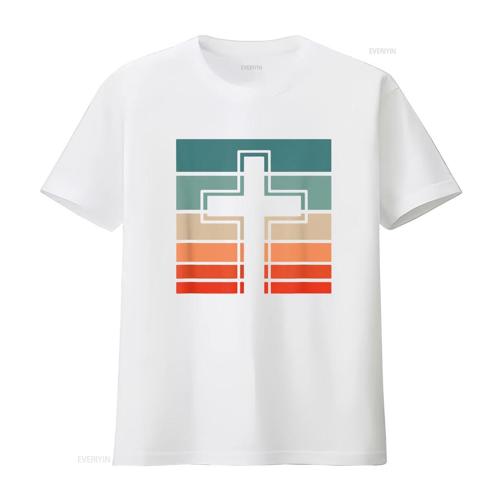 Jesus Cross Retro Style Vintage T Shirt vintage Washed Top For Everyday Wear Stylish Soft Comfortable graphic Stretched fashion
