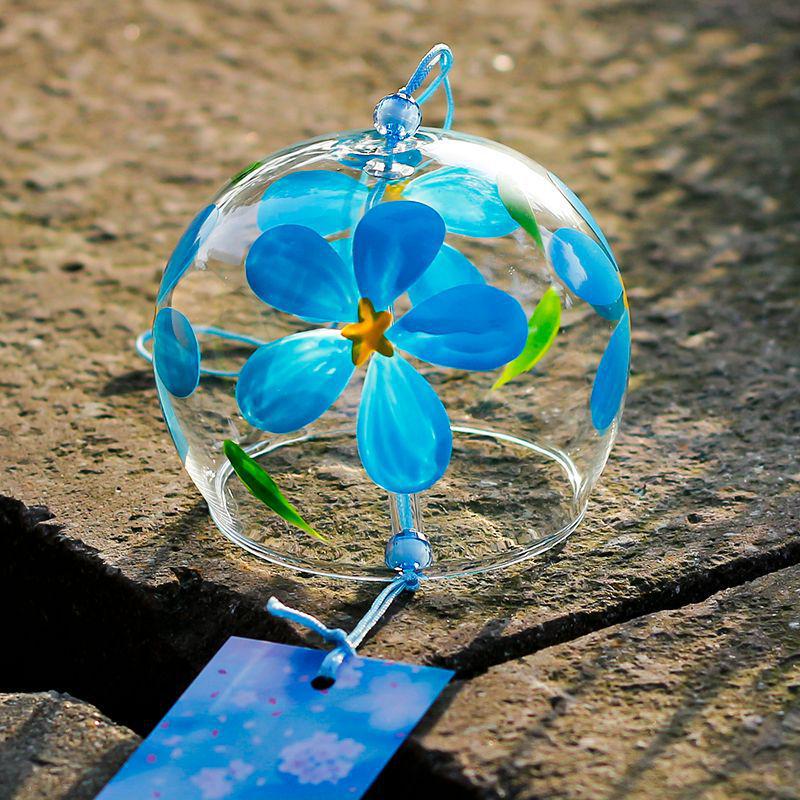 Cherry Blossom Glass Wind Chime - DIY Transparent Hanging Ornament