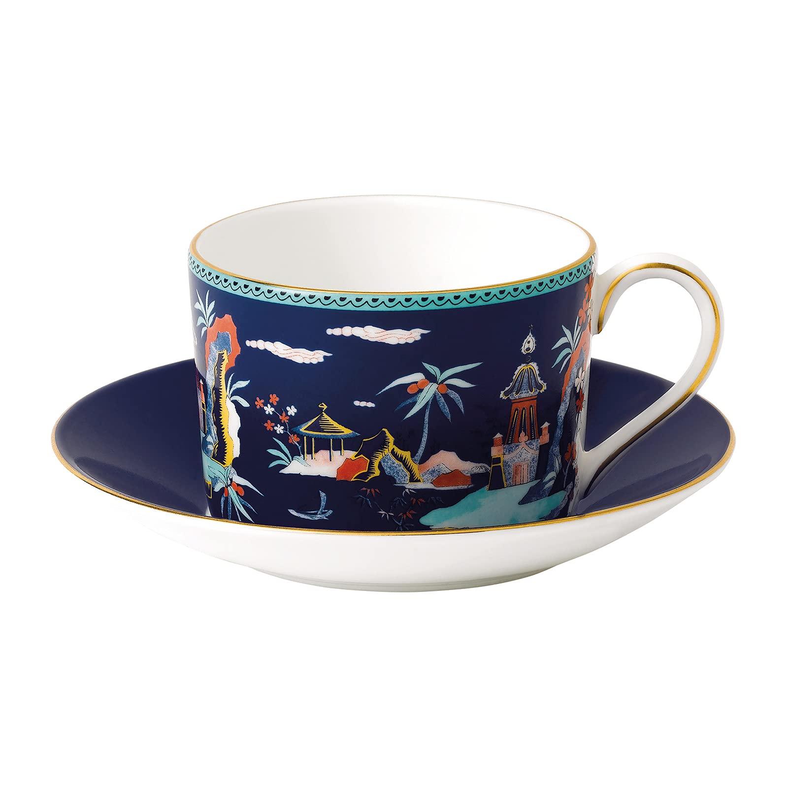 

[Officially Imported] Wedgwood Wanderlust Blue Pagoda Teacup & Saucer 200ml, Wedding Gift, 40031709