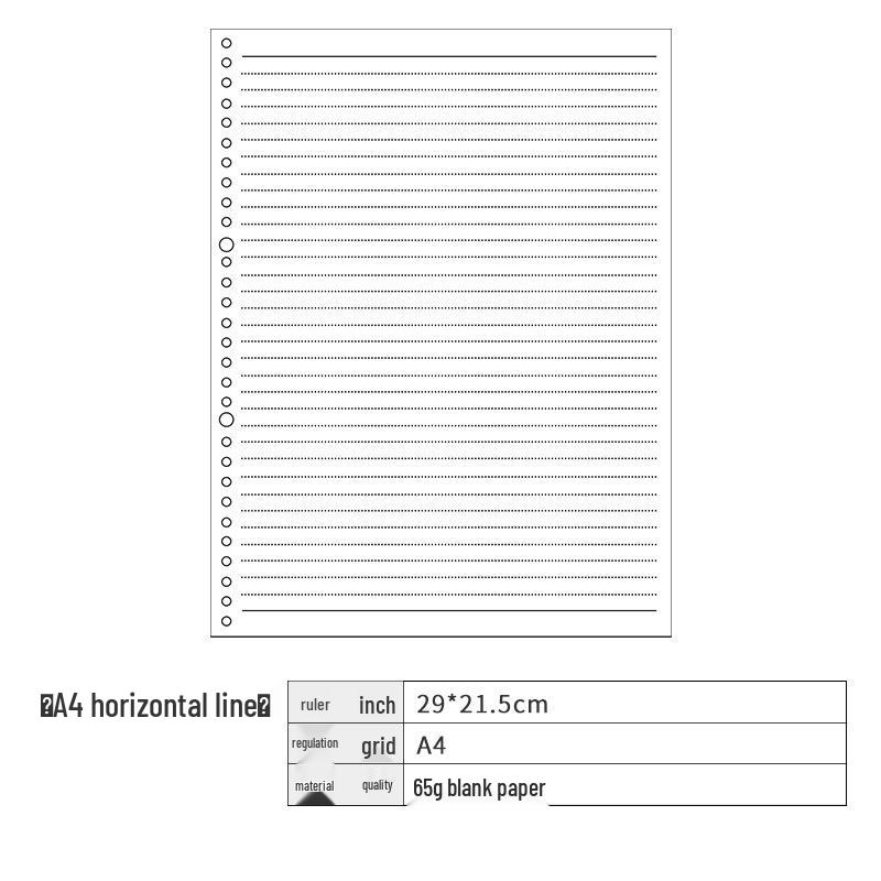 2021 A5 Loose-Leaf Planner Refill: Blank Grid & Lined Inner Pages, 6-Hole