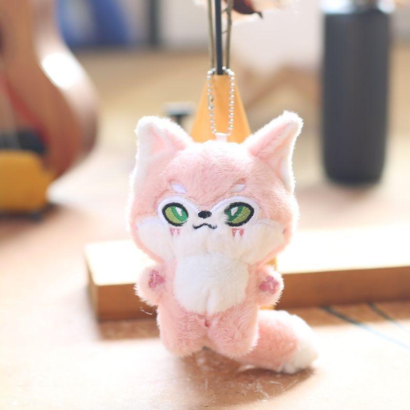 Adorable Cute Plush Fox Keychain Doll Soft Pp Cotton Bag Charm 11cm For Kids