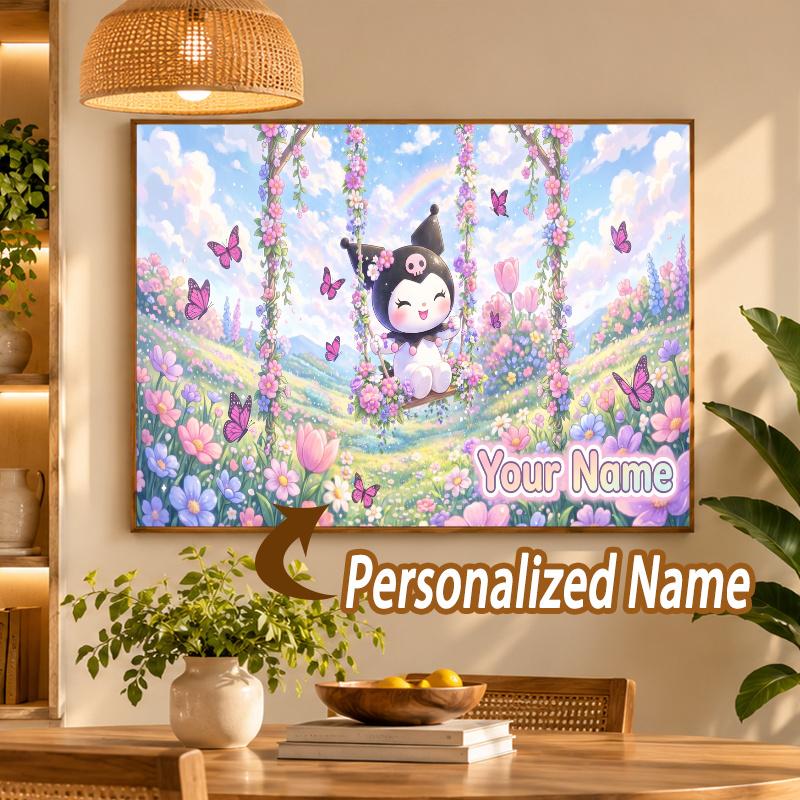 Custom Name Kuromi 5D Diamond Painting Personalized Full Drill Diamond Art Kit Gift