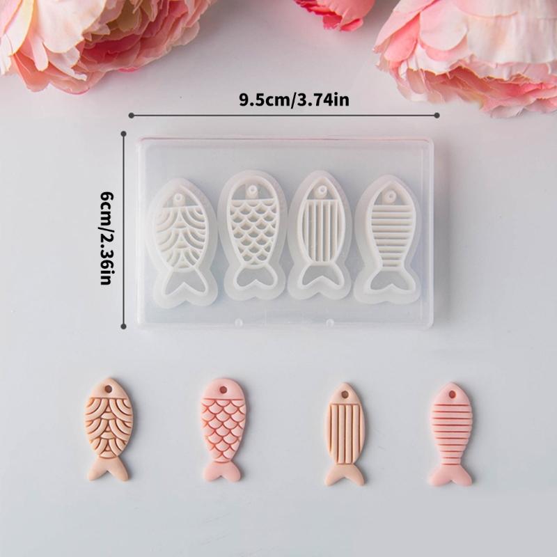 Pack Of 4 Plastic Fish Earring Molds For Polymer Clay Jewelry Crafting Kid Friendly Handmade Accessories