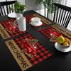4pcs, Vintage Pickup Truck Merry Christmas Placemats, Linen Red Black Buffalo Plaid Truck Christmas Tree Christmas Table Mats, 12*18 Inch Winter