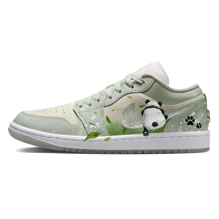 Jordan Air Jordan 1 Vintage Basketball Shoes Women s Low top White/Green HF4078-100(Team56-) 36
