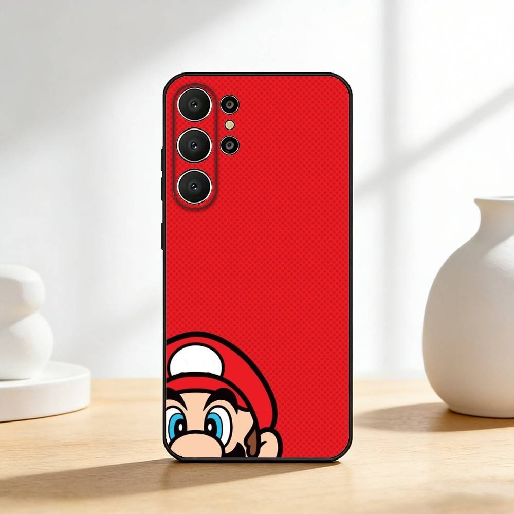 Anime Super M-MarioS Bros Phone Case For Samsung S26,S25,24,23,22,30,21,10,9,Ultra,Plus,Lite,Black Soft Case