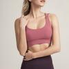 Roupa íntima esportiva europeia e americana feminina para corrida à prova de choque tipo colete de ioga com costas finas de sustentação alta para academia