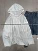 Xiao Wang's Spring Korean Loose Fit Plus Size Lace Patchwork Hooded Long Sleeve T-shirt