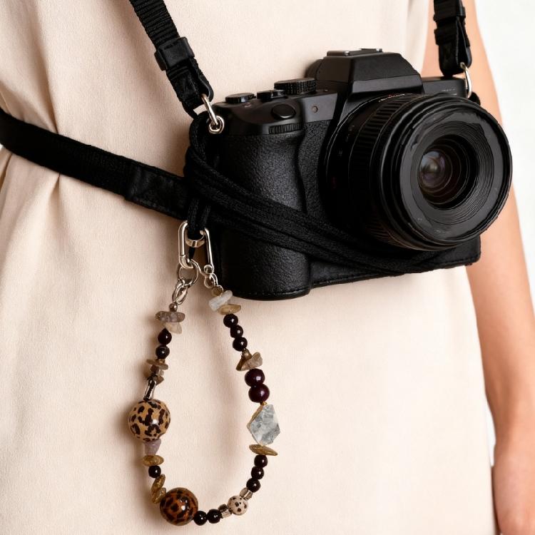 Leopard Print Beaded Lanyard Keychain Multiple Use Accessory For Daily Outings And Trendy Looks