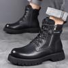 Fashion mens fashion desert boots genuine leather shoes outdoors cowboy tooling work boot handsome platform ankle botas spring autumn