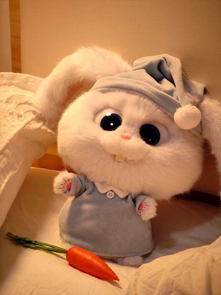 Boss Bunny: Long-Eared Plush Rabbit Doll Gift for Girls' Birthdays