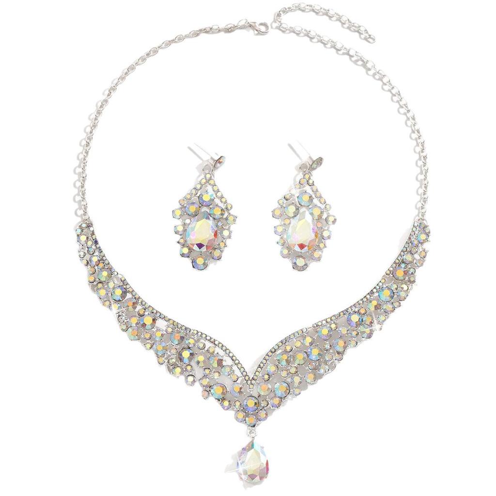 Vintage Luxury Crystal Necklace & Earrings Set for Banquet 2025