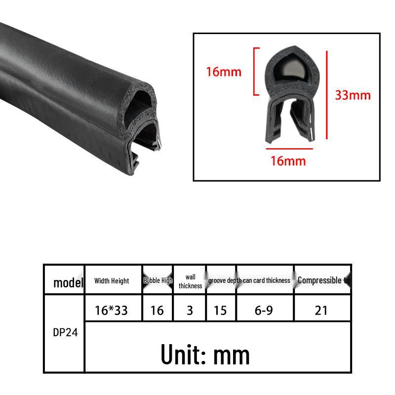 High-Temperature Resistant U-Shaped Rubber Sealing Strip for Dustproofing Electrical Cabinets and Car Doors