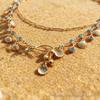 Retro Perlen- und Quasten-Choker-Halskette mit blauer Diamant-Schichtung - Modischer Strand-Schlüsselbein-Schmuck für Damen