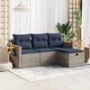 VidaXL Garden Lounge Set 4 Pcs with Grey Cushions Wicker 3325953