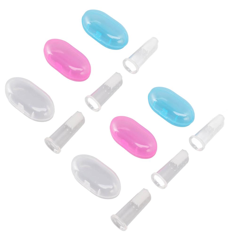 6PCS Infant Finger Toothbrush Safe and Gentle Silicone Baby Toothbrush Set for Early Oral Hygiene