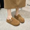 Height-increasing Head Slippers Women Wear One Pedal Autumn and Winter Semi-thick Bottom New 2025 Lazy Slippers Retro Bag Birkenno