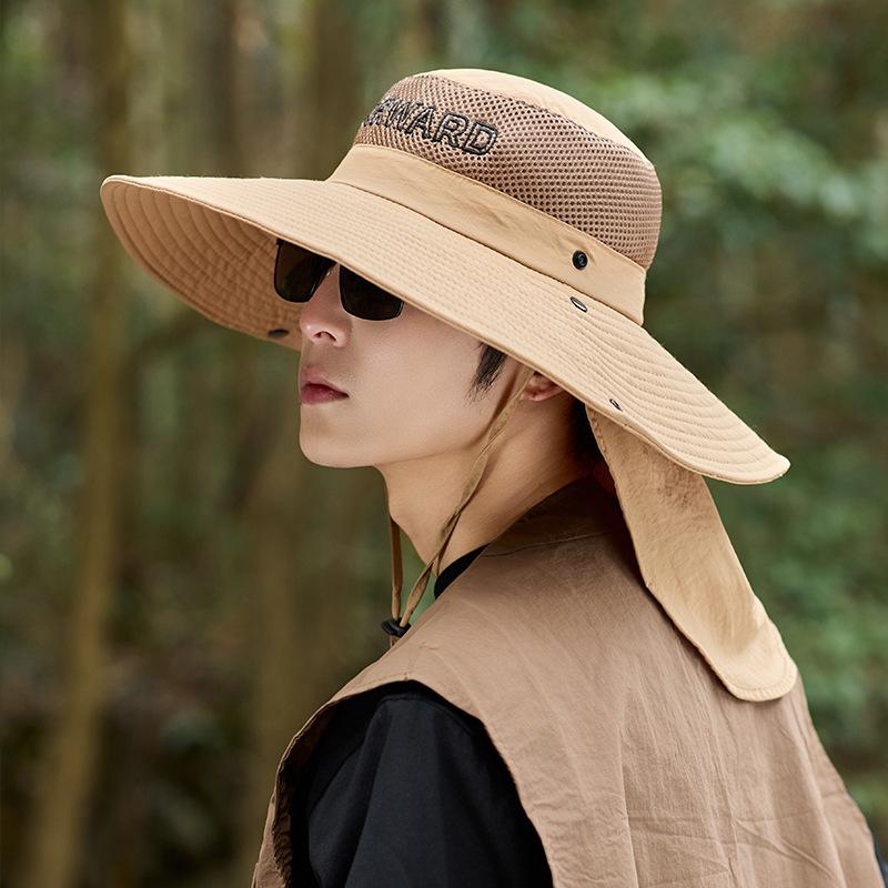 Summer Hat Men's Outdoor Neck Protection Fishing Bucket Hat Shading Sun Hat Breathable Mountaineering Hat