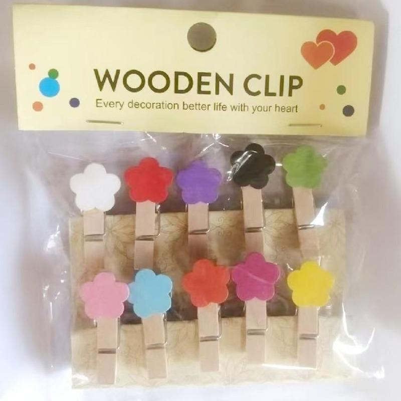 Cartoon Katze Liebe Blumenladen Kartenhalter Kindergarten Foto Aufhängen Kleine Holzklemme