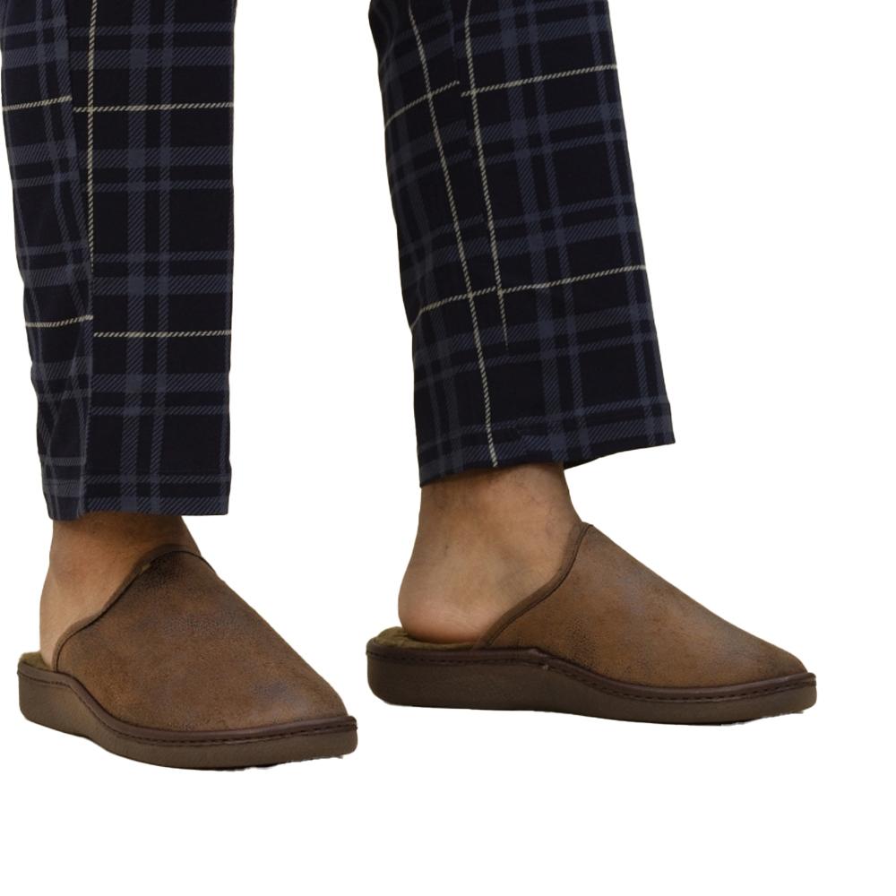 Lazy Dogz Mens Glen II Faux Leather Slip-on Slippers