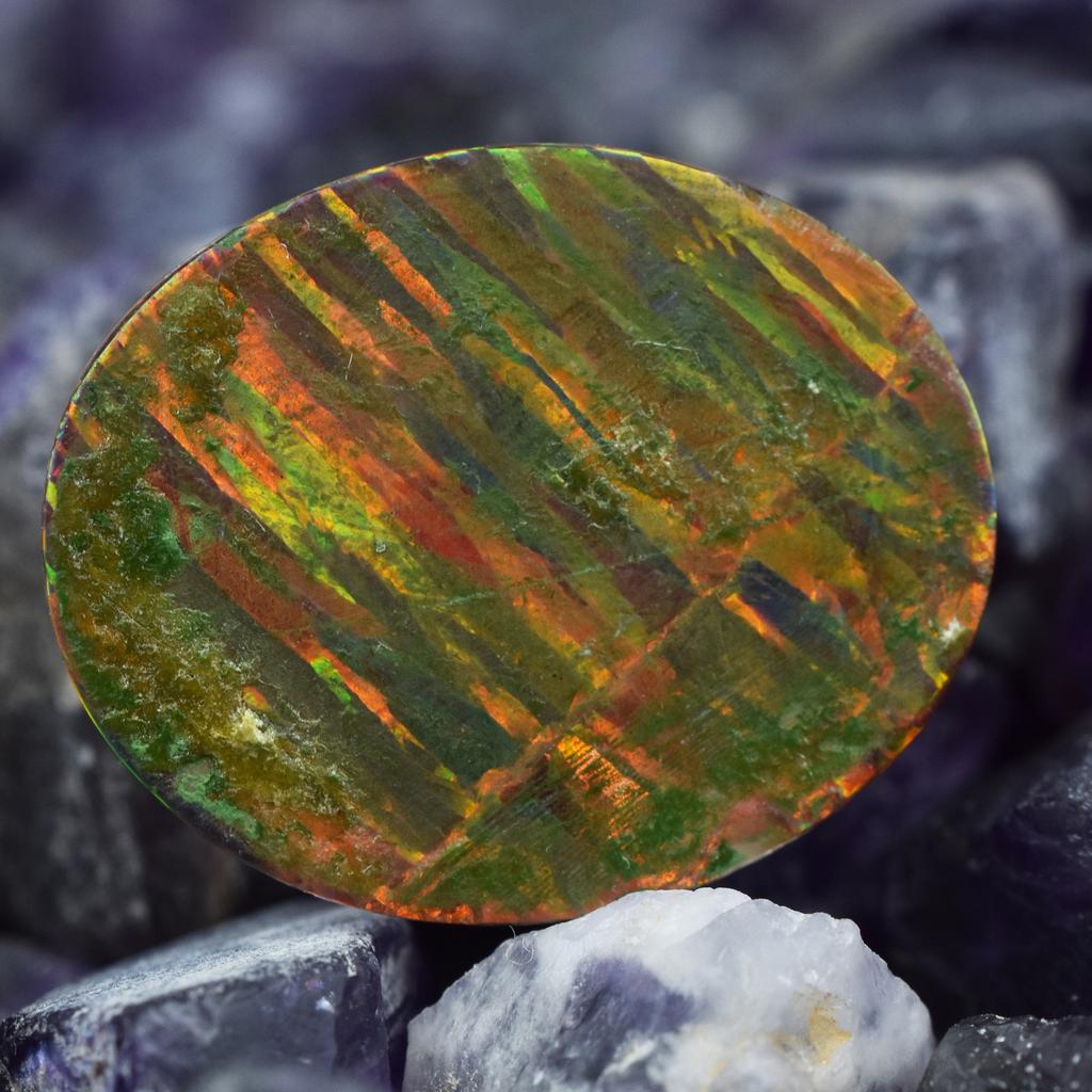 Lab-Created Opal Loose Gemstone 9.60 Ct Multi-Color Oval Cut Boulder October Birthday Birthstone