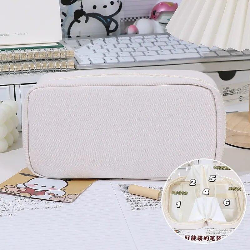 1шт большой вместительный пенал 6 слоев 180-градусный открытый дизайн органайзер для карандашей идеально подходит для офиса, школы и домашнего использования